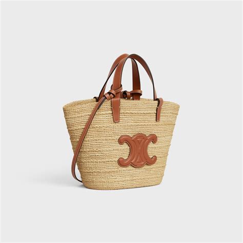 teen supple celine classic panier in raffia and calfskin|celine supple panier.